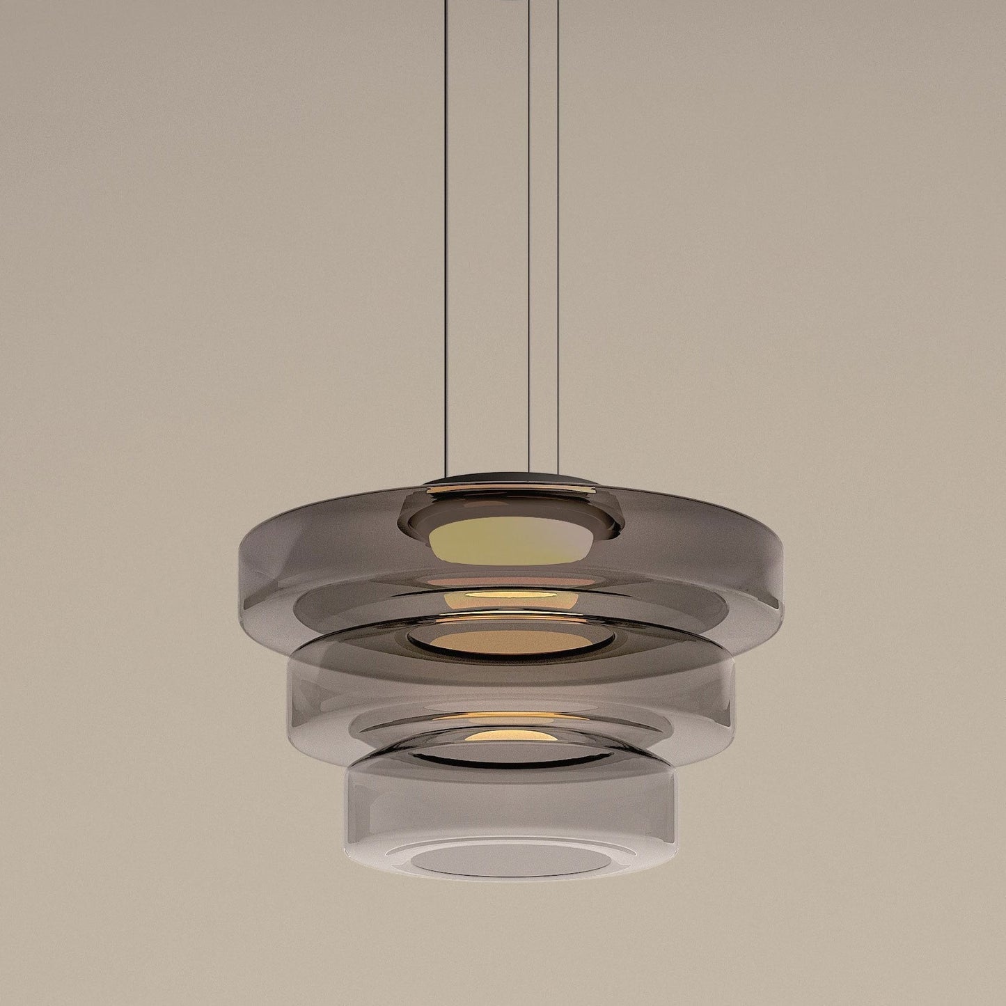 Lampe Suspendue en Verre Moderne avec Éclairage LED Ajustable pour Cuisine - Luminaire Suspendu Design Élégant en Vert, Ambre et Gris Fumé 12
